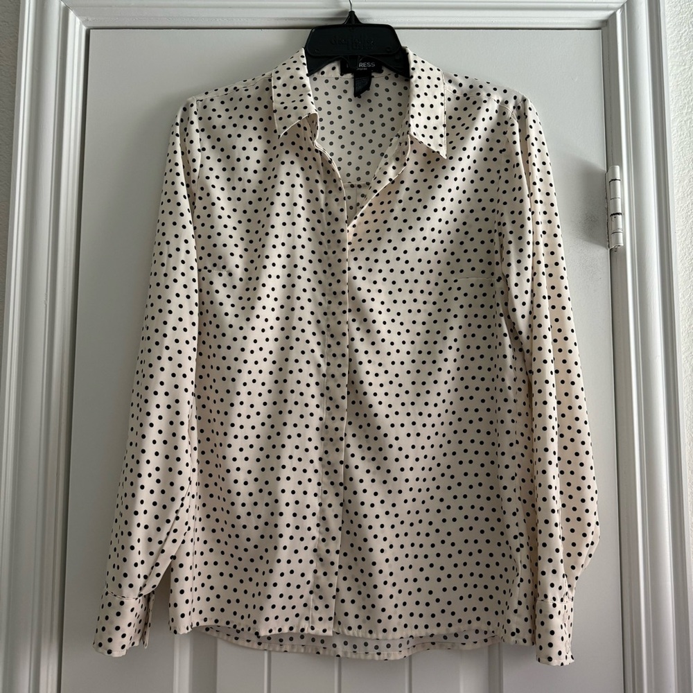 Relaxed Satin Polka Dot Portofino Shirt